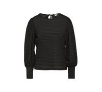 QS Strukturiertes Langarmshirt mit Puffärmeln schwarz M