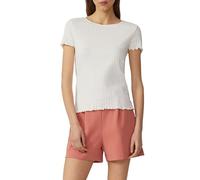 T-Shirt mit Ajour-Muster Creme XXL