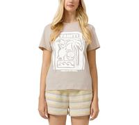 Baumwollshirt mit Frontprint S beige 2180407.93D1.S