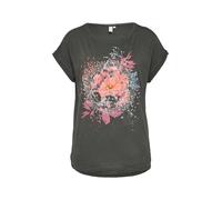 s.Oliver Oversize-T-Shirt in gewaschener Optik mit Frontprint Schwarz Größe S