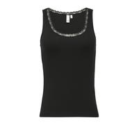 QS Ripptop mit Spitze am Ausschitt schwarz S