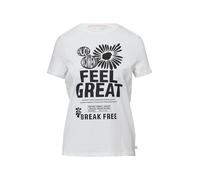 QS Baumwollshirt mit Frontprint weiß S