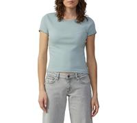 QS Verkürztes Rippshirt mit Rundhalsausschnitt
