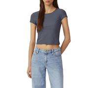 QS Verkürztes Rippshirt x Vanessa Mai dunkelgrau L