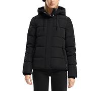 Steppjacke QS, Damen, Gr. XL, schwarz, Steppware, Obermaterial: 100% Polyester. Futter: 100% Polyester, unifarben, gerade hüftbedeckend, Rundhals, Flachstrickbündchen, Jacken, mit Kapuze (85227745-XL)