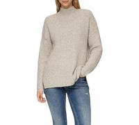 QS Strickpullover mit Stehkragen und Woll-Anteil in Beige, Größe XL