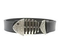 Qsvbeeqj 2000er Jahre Fischknochenschnallengürtel Für Hosen Strassschnalle Schnalle Gürtel Für Jeans Street Wear Frauen Männer HipHop Taille Accessoires Mode Outfit