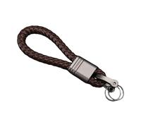 Qsvbeeqj Autoschlüsselanhänger aus verstärktem Leder und Edelstahl, kratzfest, mit kompaktem Design für und Enthusiasten, Leder-Aluminiumringe
