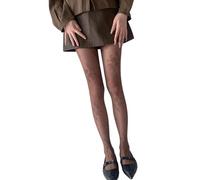 Qsvbeeqj Damen-Strumpfhose, Retro-Blumenmuster, Jacquard, Nylon, hohe Elastizität, atmungsaktiv, verstärkte Zehenpartie, Ferse, praktisch, atmungsaktiv, für Damen, Kaffeebraun, One size