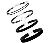 Qsvbeeqj Elegantes mehrschichtiges Halsketten-Set aus Stoff, minimalistischer Schmuck, leicht, jede Kleidung, einfach zu kombinieren, lässig, verstellbar, Halszubehör, Einheitsgröße, wie beschrieben