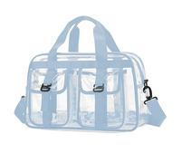 Qsvbeeqj Mehrzweck-PVC-Aufbewahrungstasche für Workout-Ausrüstung, Badeanzüge, Reisen, unverzichtbar, transparente Schultertaschen, praktische Konstruktion, transparenter Sport-Organizer, himmelblau