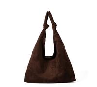 Qsvbeeqj Moderne Wildleder-Umhängetasche, geräumige Kapazität, Leoparden-Details, Unterarm-Geldbörse, Shopper für trendiges Outfit, Wildleder-Handtasche für Damen, coffee, One Size