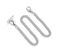 Qsvbeeqj Vintage Taschenuhr Doppel Albert Kette T-Bar Glieder Vintage Ersatz Frauen Männer Mode Taschenaccessoires Gold, T buckle 1, Wie beschrieben, Wie beschrieben