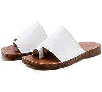 QTANZIQI Atmungsaktive, Bequeme Big-Toe-Korrektur-Sandalen, offene Zehen-T-Riemen-Sandalen, Bohemian-Tanga, lässige Strandschuhe mit orthopädischem Ballen-Korrektor, 37