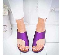 QTANZIQI Damen-Sandalen mit Keilabsatz, Hausschuhe, Damen-Pantoletten, orthopädische Sandalen, Sommer, Strand, Flip-Flop, Flache Sohle, große Zehen, Knochenkorrektur-Schuhe, Outdoor, rutschfeste