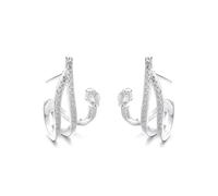 QTANZIQI Lllunimon Kreuzbesetzte Ohrringe aus S925-Sterlingsilber mit Diamanten. Kosmisch inspirierter Schmuck. Zeitlose Eleganz und minimalistischer Stil. Geschenke für jeden für Sie