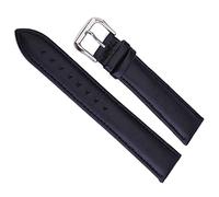QtthZZr Ersatz-Uhrenarmband aus echtem Leder 12-24 mm Rindslederarmband Armband, Schwarz, 24 mm
