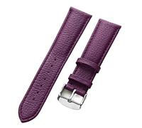 QtthZZr Litschi-Korn-Rindsleder-Uhrenarmband aus echtem Lederarmband für Herren, wasserdicht, 14-18 mm, Uhrenkette, Zubehör, Lila, 17 mm