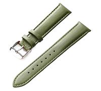 QtthZZr Uhrenarmband aus echtem Leder für Damen und Herren, 14-24 mm, weiches und bequemes Ersatzarmband, rot, braun, blau, olivgrün, 14 mm