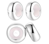 QttvbTna 925 Sterling Silber Spacer Charm Stopper, 4 Stück Abstandshalter Stopper Charms, 7,7 x 3,28 mm, Damen Charms Armband Stopper, Bead Charms Armbänder Anhänger