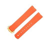 QTYQWC 20 mm gebogenes Ende aus FKM-Fluorkautschuk für Armband für Seamaster 300 Diving Ersatz-Uhrenarmbänder mit Faltschließe aus Edelstahl