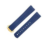 QTYQWC 20 mm gebogenes Ende aus FKM-Fluorkautschuk für Armband für Seamaster 300 Diving Ersatz-Uhrenarmbänder mit Faltschließe aus Edelstahl