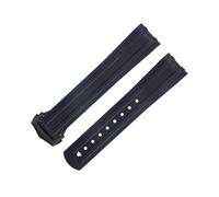 QTYQWC 20 mm gebogenes Ende aus FKM-Fluorkautschuk für Armband für Seamaster 300 Diving Ersatz-Uhrenarmbänder mit Faltschließe aus Edelstahl