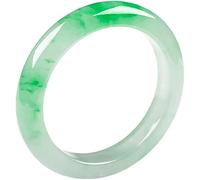 QTYQWC Burmesischer Eisklebriger Jade-Armreif für Frauen, EIS, transparent, hellgrün, schwimmende Blume, Jadeit-Armbänder, Muttertagsgeschenke