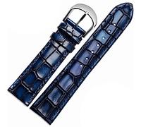 QTYQWC Fashion echtes Lederarmband Klare Persönlichkeit Krokodil Textur Armband Armband Armbanduhr Band 18mm 20mm 22mm blau