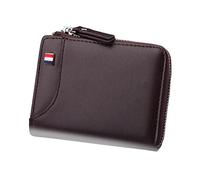 QTYQWC Geldbörsen für Herren, Kurze Geldbörse für Männer, lässige Kurze Geldbörsen aus PU-Leder, kleine Münztasche mit Reißverschluss (Farbe: Braun)