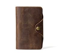 QTYQWC Handgenähte Leder-Retro-Geldbörse für Herren, Lange Geldklammer-Geldbörse, Herren-Aufbewahrungstasche, Geldbörse