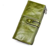 QTYQWC Herren-Geldbörsen, Langer Reißverschluss, echtes Leder, männliche Clutch-Taschen mit Handyhalter, Kartenhalter, Geldbörse (Farbe: A, Größe: 20,8 x 10 cm)