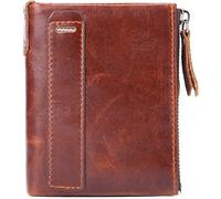 QTYQWC Karten-Geldbörsen, Damen-Leder-Geldbörse, weibliche Geldbörse, echtes Leder, Kurze Damen-Clutch-Geldbörsen, Ausweishalter, Geldtaschen (Farbe: Blau)