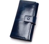 QTYQWC Kartenmappen aus echtem Leder, Damen-Geldbörse, Clutch-Tasche, weiblich, Langer Kartenhalter, Damen-Geldbörse (Farbe: Weinrot)