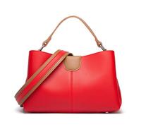 QTYQWC Kontrastige Gelegenheitshandtasche Frauenbeutel große Kapazität mehrschichtiger Eimer-Beutel Einfacher One-Shoulder Crossbody Damen-Rucksack