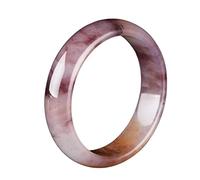 QTYQWC Natürliches Violettes handgeschnitztes Breitband-Armband, Mode-Boutique-Schmuck, Damen-Armband aus Goldener Seide, Jade-Armband, Geschenk (Gem Color: 60-62 mm)