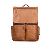 QTYQWC Retro Fashion Herren-Rucksack aus echtem Leder, Rindsleder, großes Fassungsvermögen, Computertasche, Herren-Reiserucksack (braun)