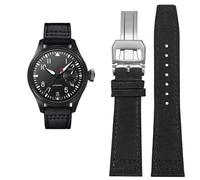 QTYQWC Uhrenarmband aus hochdichtem Nylon-Rindsleder für IWC Pilot Portugal, Stoffarmband 20 mm, 21 mm, 22 mm, Armband aus schwarzem, armeegrünem und blauem Rindsleder