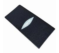 QTYQWC Unisex-Stil, authentische echte Rochenhaut, für Damen und Herren, schlanke Bifold-Geldbörse, Kartentasche, echtes Leder, weiblich, männlich, dünne Clutch-Geldbörse (rot)