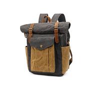 QTYQWC Vintage-Rucksack aus Segeltuch-Leder für Herren, großes Fassungsvermögen, Reiserucksack für Herren-Laptops, Rucksack (Seegrün)