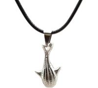 QTYQWC Zubehör 925 Sterling Silber Meeresleben Anhänger Halskette Charm Boho Walhai Schwarze Halskette für Männer Frauen Wikinger Schmuck Halsband Geschenk - Orca-Halskette, Walschwanz-Halskette,