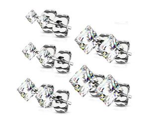 Quadrat Zirkonia 5 Paar, 5 Paar