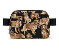 Quadratische Bauchtasche mit Golden Retriever-Aufdruck, für Herren und Damen, verstellbare Gürteltasche, wasserdicht, Crossbody-Tasche, Brusttasche