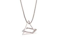 Quadratische Dreieck Stapelbare Anhänger Halskette Minimalistische Geometrie Halskette Streetstyle Hip-Hop Edelstahl Halskette, M, Edelstahl, Kein Edelstein