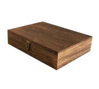 Quadratische flache Holzkiste im Retro-Stil mit Scharnieren, Holz-Schmuckkoffer, Aufbewahrungs-Organizer, abschließbare Aufbewahrungsbox mit Schloss (Klappschalen-Typ)