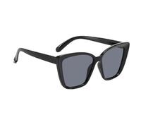 Quadratische Sonnenbrille für Damen - Trendige Sonnenbrille, Katzen-UV-Schutz, Brille für Outdoor-Abenteuer, Reisen, Fahren, , Festival, Picknick, Einkaufen, Urlaub, Schwarzer Rahmen, graue