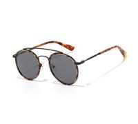 Quadratische Sonnenbrille mit personalisiertem Sonnenschutz, Herren-Retro-Stil, Schwarz, Klassische Nieten-Modebrille, Ideal zum Shoppen, Reisen, für Strandpartys, Radfahren, Hellbraun, Einheitsgröße