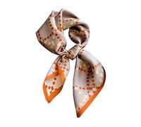 Quadratischer Schal aus 100 % reiner Maulbeerseide, 68,6 x 68,6 cm, Damen-Halstuch, Kopftuch, Braune Mode, Medium