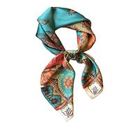 Quadratischer Schal aus 100 % reiner Maulbeerseide, 68,6 x 68,6 cm, Damen-Halstuch, Kopftuch, Happy Moment, Small
