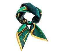 Quadratischer Schal aus 100% reiner Maulbeerseide, 68,6 x 68,6 cm, Damen-Halstuch, Kopftuch, Luxuriöses Grün, Small